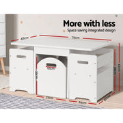 Danoz Kids - Keezi 3PCS Kids Table and Chairs Set Storage Toys Play Activity Desk - danozdirect