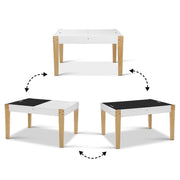 Danoz Kids - Keezi 3PCS Kids Table and Chairs Set Storage Toys Play Activity Desk Chalkboard - danozdirect