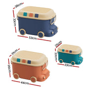 Danoz Kids - Keezi 3PCS Toy Storage Box Cute Car Toy Container Kids Toys Organiser Snack Boxes - danozdirect