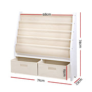 Danoz Kids - Keezi 4 Tiers Kids Bookshelf Magazine Rack Children Bookcase Organiser Drawer - danozdirect