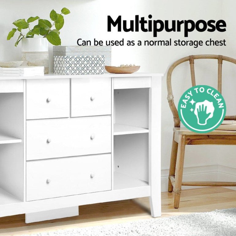 Danoz Kids - Keezi Baby Changing Table Diaper Station Drawers Chest Cabinet Nursery Furniture - danozdirect