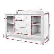 Danoz Kids - Keezi Baby Changing Table Diaper Station Drawers Chest Cabinet Nursery Furniture - danozdirect