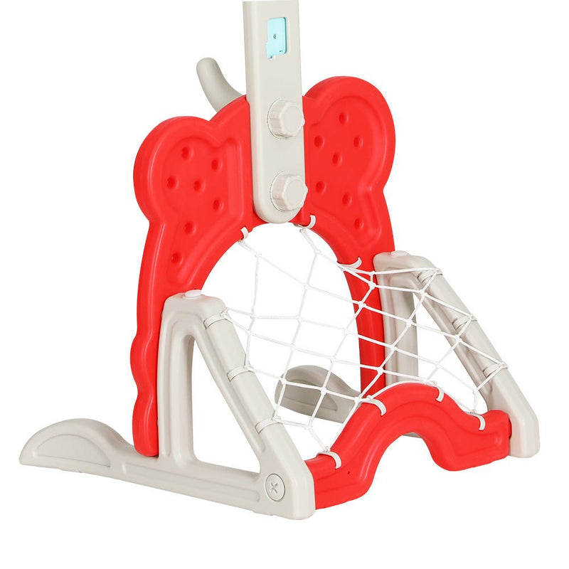 Danoz Kids - Keezi Kids Basketball Hoop Stand Adjustable 5 - in - 1 Sports Center Toys Set Red - danozdirect