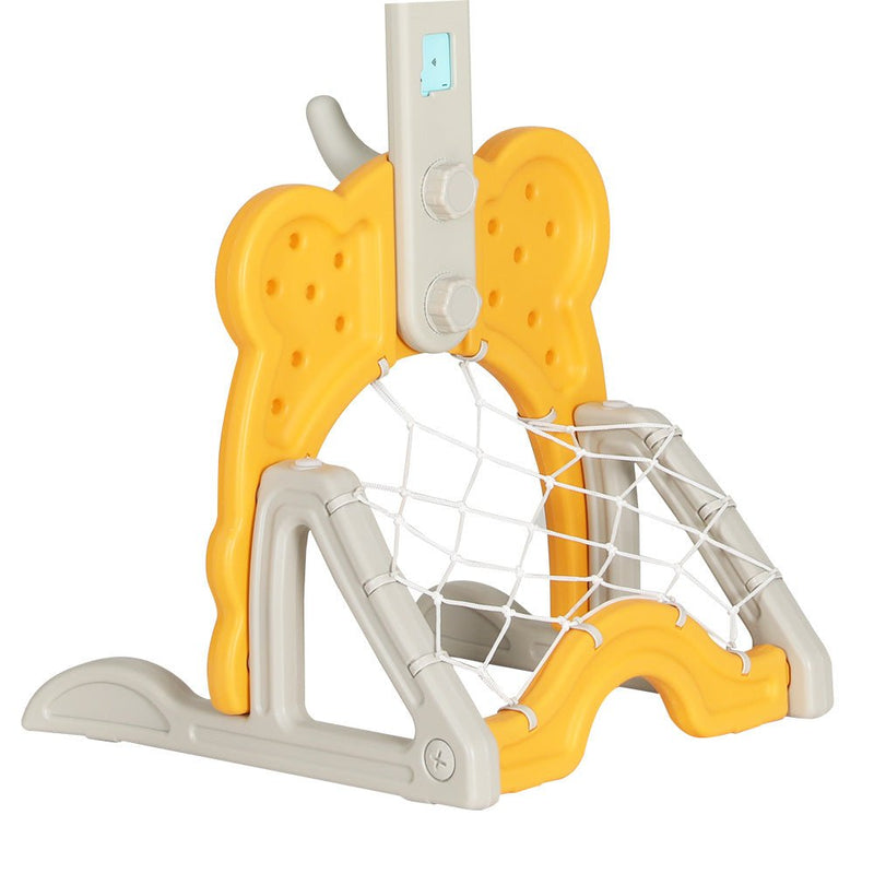 Danoz Kids - Keezi Kids Basketball Hoop Stand Adjustable 5 - in - 1 Sports Center Toys Set Yellow - danozdirect