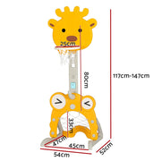 Danoz Kids - Keezi Kids Basketball Hoop Stand Adjustable 5 - in - 1 Sports Center Toys Set Yellow - danozdirect