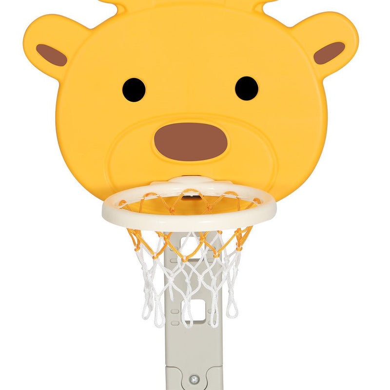 Danoz Kids - Keezi Kids Basketball Hoop Stand Adjustable 5 - in - 1 Sports Center Toys Set Yellow - danozdirect