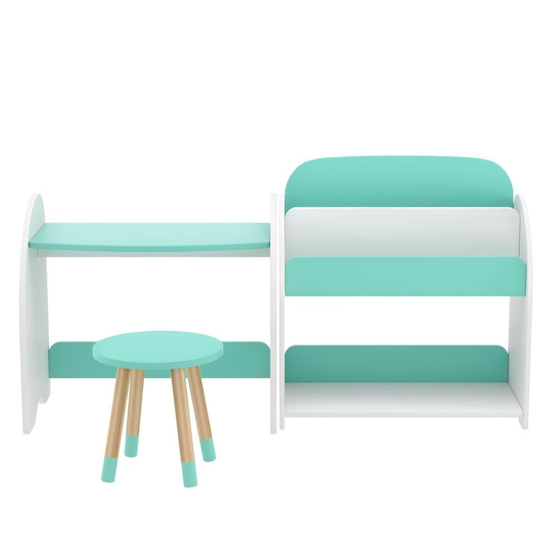 Danoz Kids - Keezi Kids Bookshelf 2 In 1 Table Chair Set Bookcase Toys Shelves Children Organiser - danozdirect