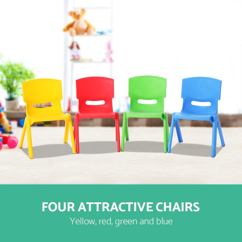 Danoz Kids - Keezi Kids Chairs Set Plastic Set of 4 Activity Study Chair 50KG - danozdirect