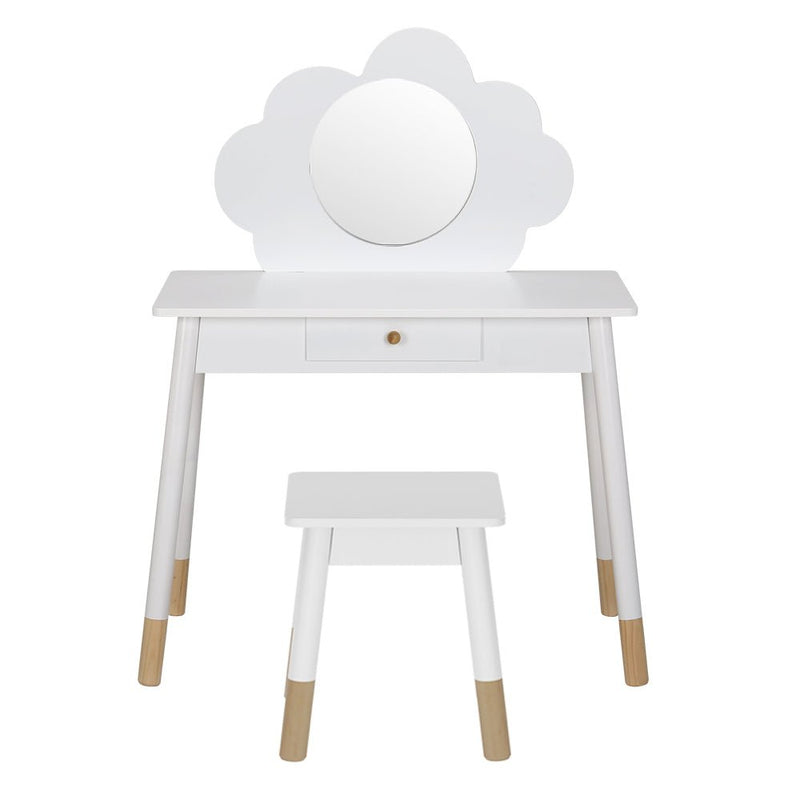 Danoz Kids - Keezi Kids Dressing Table Chair Set Vanity Makeup Wooden Leg Mirror Drawer - danozdirect