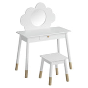 Danoz Kids - Keezi Kids Dressing Table Chair Set Vanity Makeup Wooden Leg Mirror Drawer - danozdirect