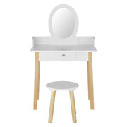 Danoz Kids - Keezi Kids Dressing Table Chair Set Wooden Leg Vanity Makeup Drawer Mirror - danozdirect