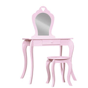 Danoz Kids - Keezi Kids Dressing Table Stool Set Vanity Mirror Princess Children Makeup Pink - danozdirect
