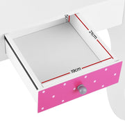 Danoz Kids - Keezi Kids Dressing Table Vanity Makeup Chair Set Wooden 3 Mirror Drawer Pink - danozdirect