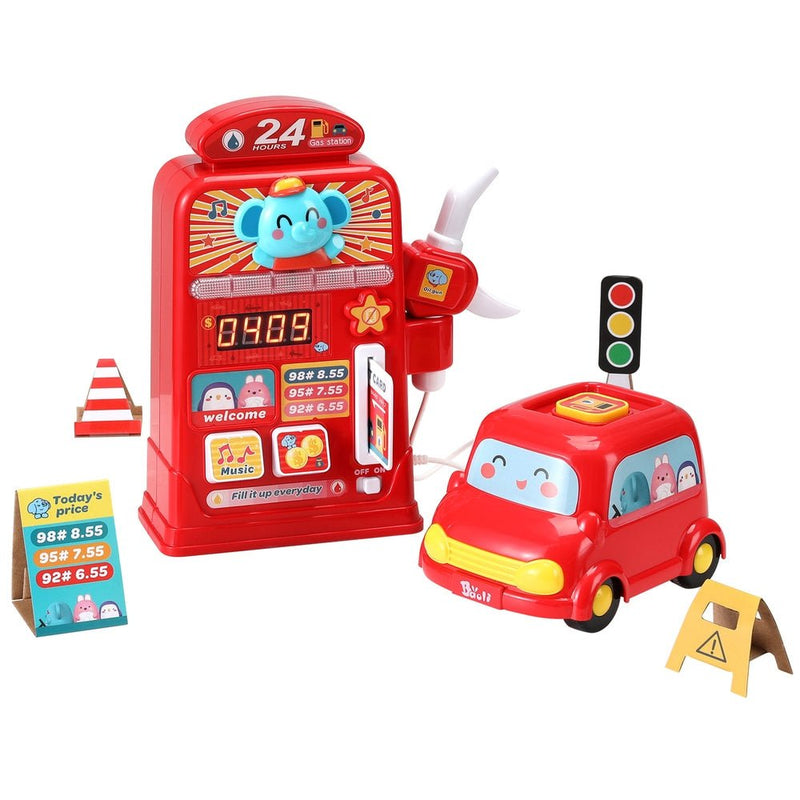 Danoz Kids - Keezi Kids Gas Petrol Station Pumper Pretend Play Toys Car Music Card Playset - danozdirect