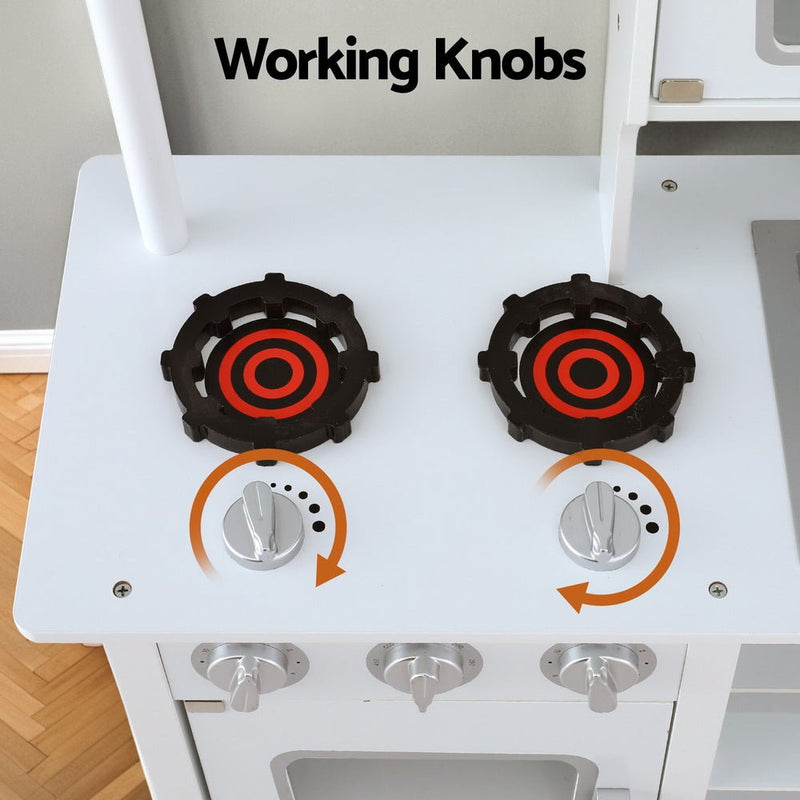 Danoz Kids - Keezi Kids Kitchen Play Set Wooden Pretend Toys Cooking Children Cookware Food - danozdirect