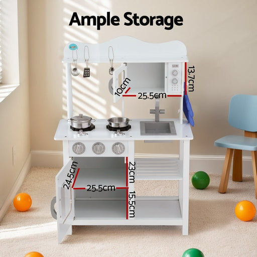 Danoz Kids - Keezi Kids Kitchen Play Set Wooden Pretend Toys Cooking Children Cookware Food - danozdirect