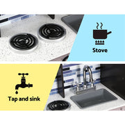 Danoz Kids - Keezi Kids Kitchen Play Set Wooden Pretend Toys Cooking Children Oven Fridge - danozdirect