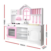 Danoz Kids - Keezi Kids Kitchen Play Set Wooden Pretend Toys Cooking Children Storage Cabinet - danozdirect