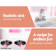 Danoz Kids - Keezi Kids Kitchen Play Set Wooden Pretend Toys Cooking Children Storage Cabinet - danozdirect