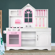 Danoz Kids - Keezi Kids Kitchen Play Set Wooden Pretend Toys Cooking Children Storage Cabinet - danozdirect