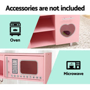 Danoz Kids - Keezi Kids Kitchen Play Set Wooden Pretend Toys Cooking Children Storage Pink - danozdirect