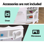 Danoz Kids - Keezi Kids Kitchen Play Set Wooden Pretend Toys Cooking Children Storage White - danozdirect
