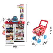 Danoz Kids - Keezi Kids Pretend Role Play Supermarket 24 Piece Playset Cash Register Trolley - danozdirect