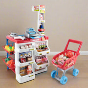 Danoz Kids - Keezi Kids Pretend Role Play Supermarket 24 Piece Playset Cash Register Trolley - danozdirect