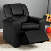 Danoz Kids - Keezi Kids Recliner Chair PU Leather Sofa Lounge Couch Children Armchair Black - danozdirect
