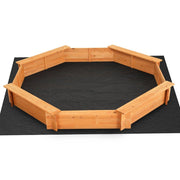 Danoz Kids - Keezi Kids Sandpit Wooden Round Sand Pit with Cover Bench Seat Beach Toys 182cm - danozdirect