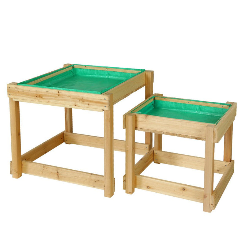 Danoz Kids - Keezi Kids Sandpit Wooden Sandbox Sand Pit Water Table Outdoor Toys 101cm - danozdirect