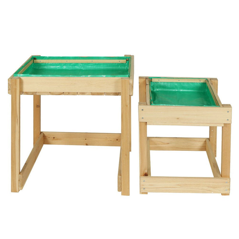 Danoz Kids - Keezi Kids Sandpit Wooden Sandbox Sand Pit Water Table Outdoor Toys 101cm - danozdirect