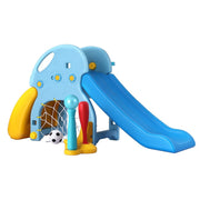 Danoz Kids - Keezi Kids Slide Set Baseball Bat Basketball Hoop Outdoor Playground 120cm Blue - danozdirect