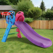 Danoz Kids - Keezi Kids Slide Set Basketball Hoop Indoor Outdoor Playground Toys 100cm Blue - danozdirect