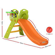 Danoz Kids - Keezi Kids Slide Set Basketball Hoop Indoor Outdoor Playground Toys 100cm Orange - danozdirect