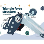 Danoz Kids - Keezi Kids Slide Set Basketball Hoop Rings Outdoor Playground Toys 110cm Blue - danozdirect