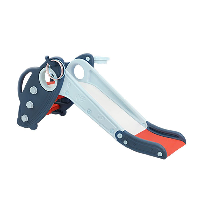 Danoz Kids - Keezi Kids Slide Set Basketball Hoop Rings Outdoor Playground Toys 110cm Blue - danozdirect