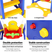 Danoz Kids - Keezi Kids Slide Swing Set Basketball Hoop Outdoor Playground Toys 120cm Blue - danozdirect