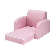 Danoz Kids - Keezi Kids Sofa 1 Seater Children Flip Open Couch Lounger Armchair Soft Pink - danozdirect