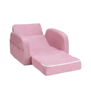 Danoz Kids - Keezi Kids Sofa 1 Seater Children Flip Open Couch Lounger Armchair Soft Pink - danozdirect