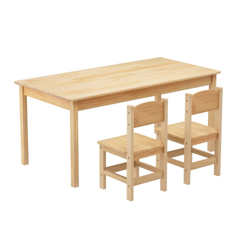 Danoz Kids - Keezi Kids Table and 2 Chairs Set Pinewood - danozdirect