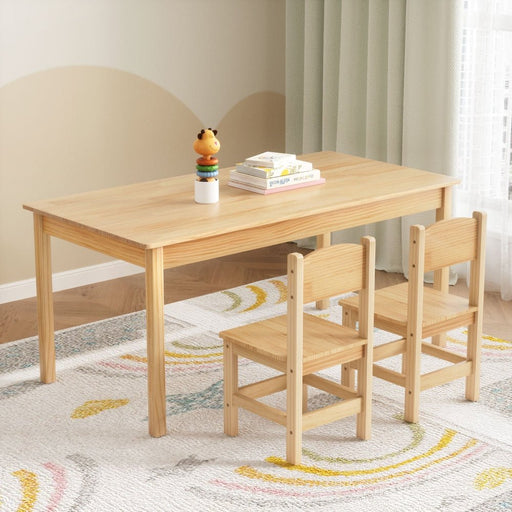 Danoz Kids - Keezi Kids Table and 2 Chairs Set Pinewood - danozdirect