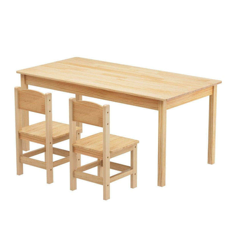Danoz Kids - Keezi Kids Table and 2 Chairs Set Pinewood - danozdirect