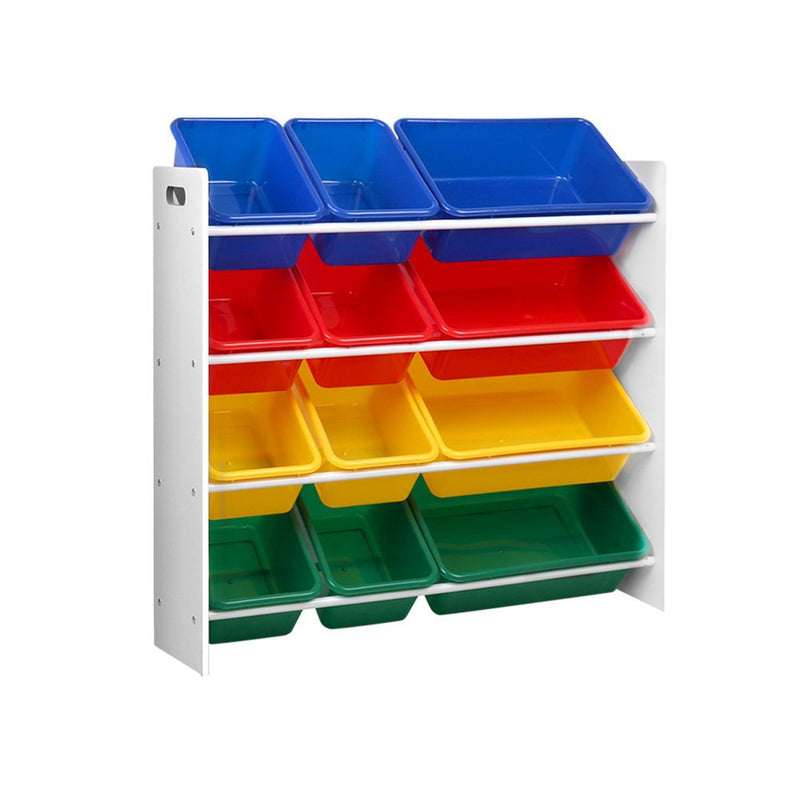 Danoz Kids - Keezi Kids Toy Box 12 Bins Bookshelf Organiser Children Storage Rack - danozdirect