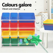Danoz Kids - Keezi Kids Toy Box 12 Bins Bookshelf Organiser Children Storage Rack - danozdirect