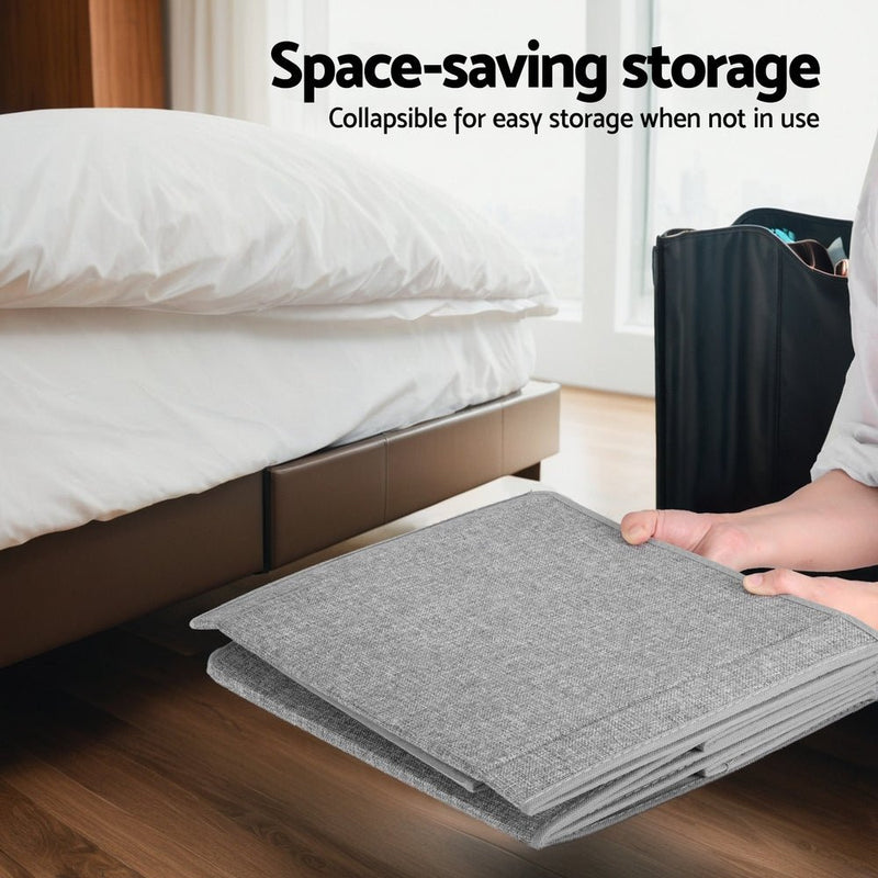 Danoz Kids - Keezi Large Toy Box Chest Storage with Flip - Top Lid Foldable Organizer Bins Grey - danozdirect