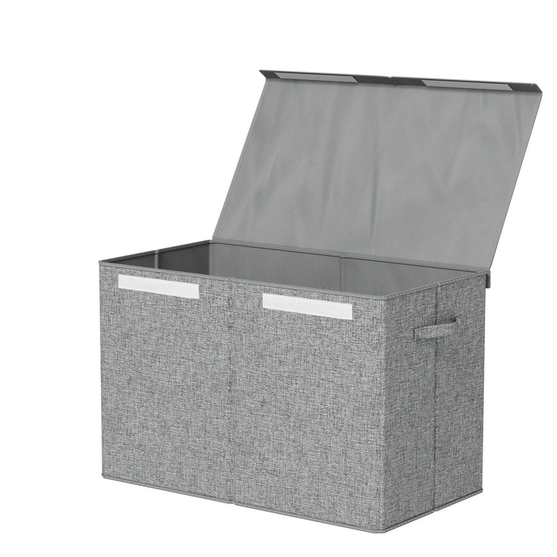 Danoz Kids - Keezi Large Toy Box Chest Storage with Flip - Top Lid Foldable Organizer Bins Grey - danozdirect