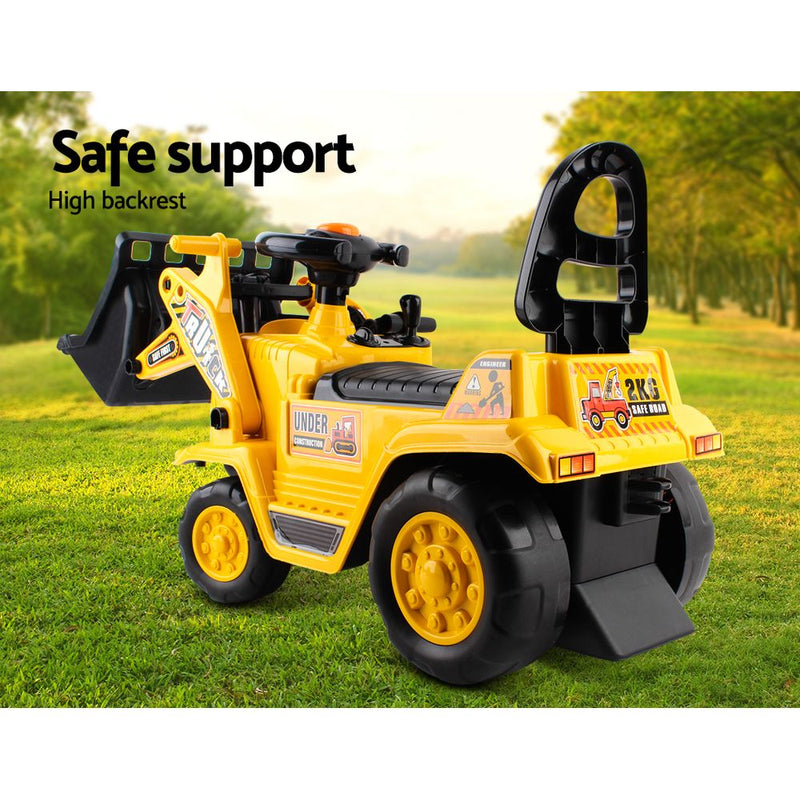 Danoz Kids - Keezi Ride On Car Toys Kids Excavator Bulldozer Sandpit Digger Car Pretend Play - danozdirect