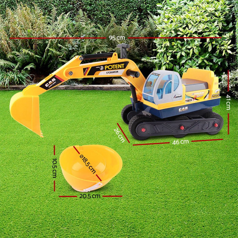 Danoz Kids - Keezi Ride On Car Toys Kids Excavator Digger Sandpit Bulldozer Car Pretend Play - danozdirect