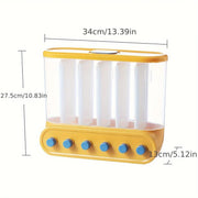 Danoz Kitchen 🍳 2/4/6 Grids Cereal Dispenser Wall - Mounted Sealed Cereal Storage Container Grain Storage Box - danozdirect